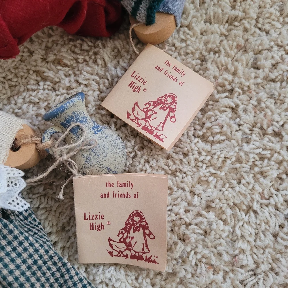 Lizzie High Vintage Collectible Wooden Santa & Mrs. Clause Christmas Decoration